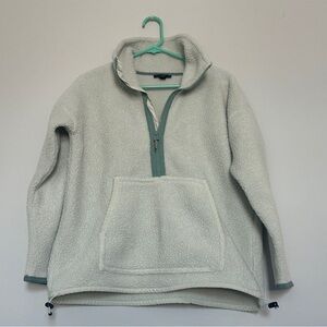 J Crew oversized pastel green half zip up Sherpa| size small